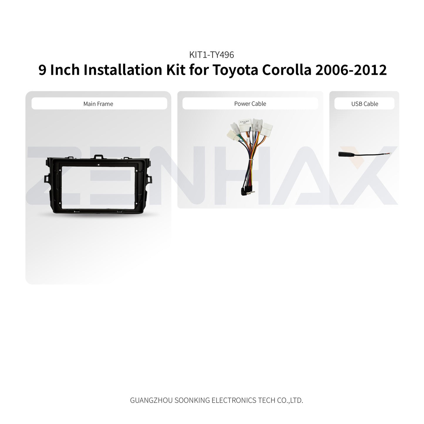 KIT1-TY496 complete installation kit for Toyota Corolla 2006-2012