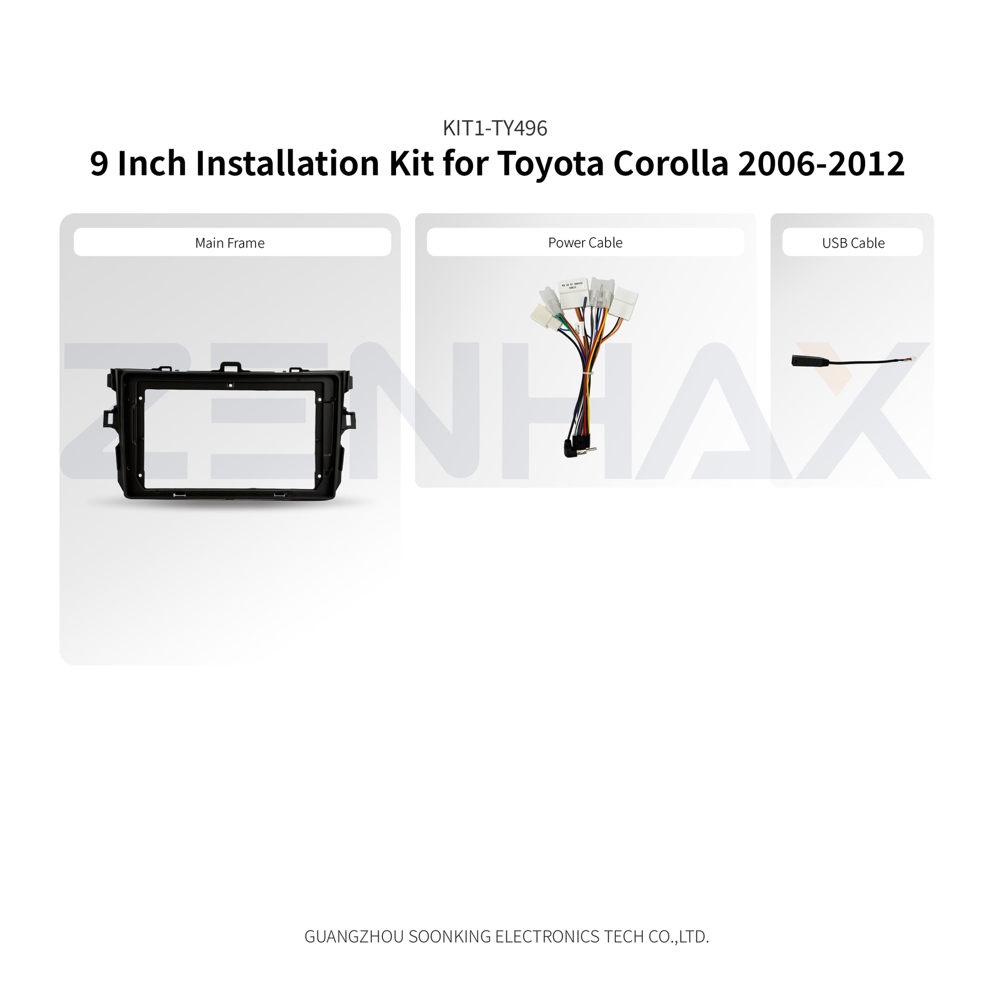 KIT1-TY496 complete installation kit for Toyota Corolla 2006-2012