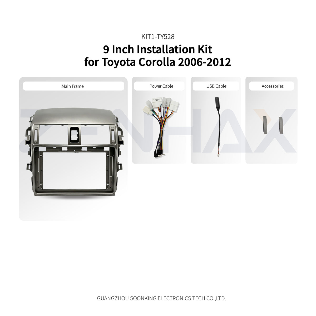 KIT1-TY528 complete installation kit for Toyota Corolla 2006-2012