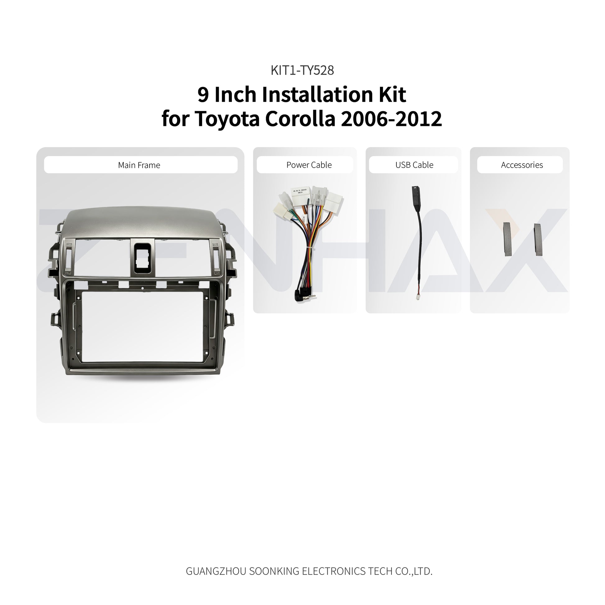 KIT1-TY528 complete installation kit for Toyota Corolla 2006-2012