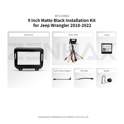 KIT2-CH012 complete installation kit for Jeep Wrangler 2018-2022