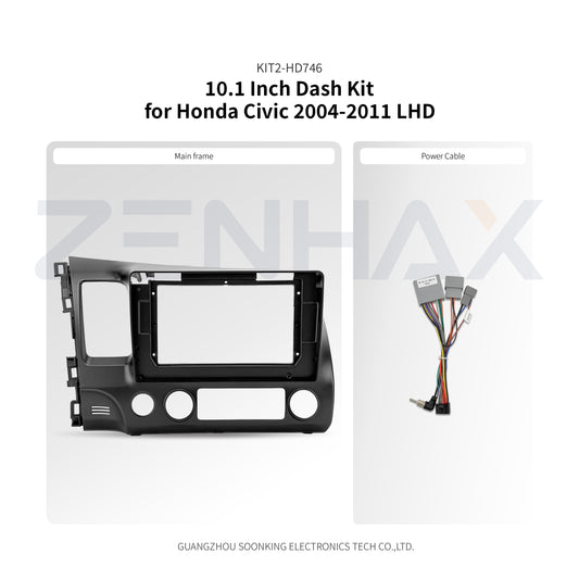 KIT2-HD746 10.1 inch dash kit for Honda Civic 2004-2011 left-hand drive