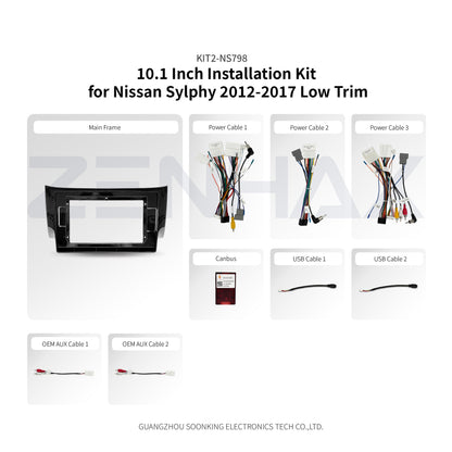 KIT2-NS798 complete installation kit for Nissan Sylphy 2012-2017 Low Trim
