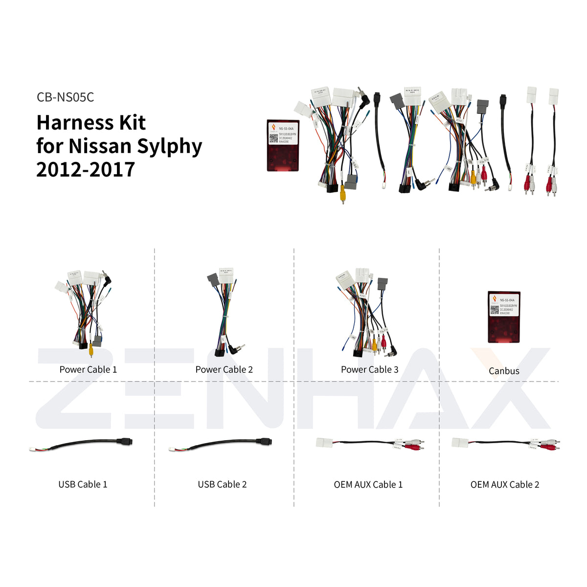 KIT2-NS798 matched wiring harness set for Nissan Sylphy 2012-2017 Low Trim