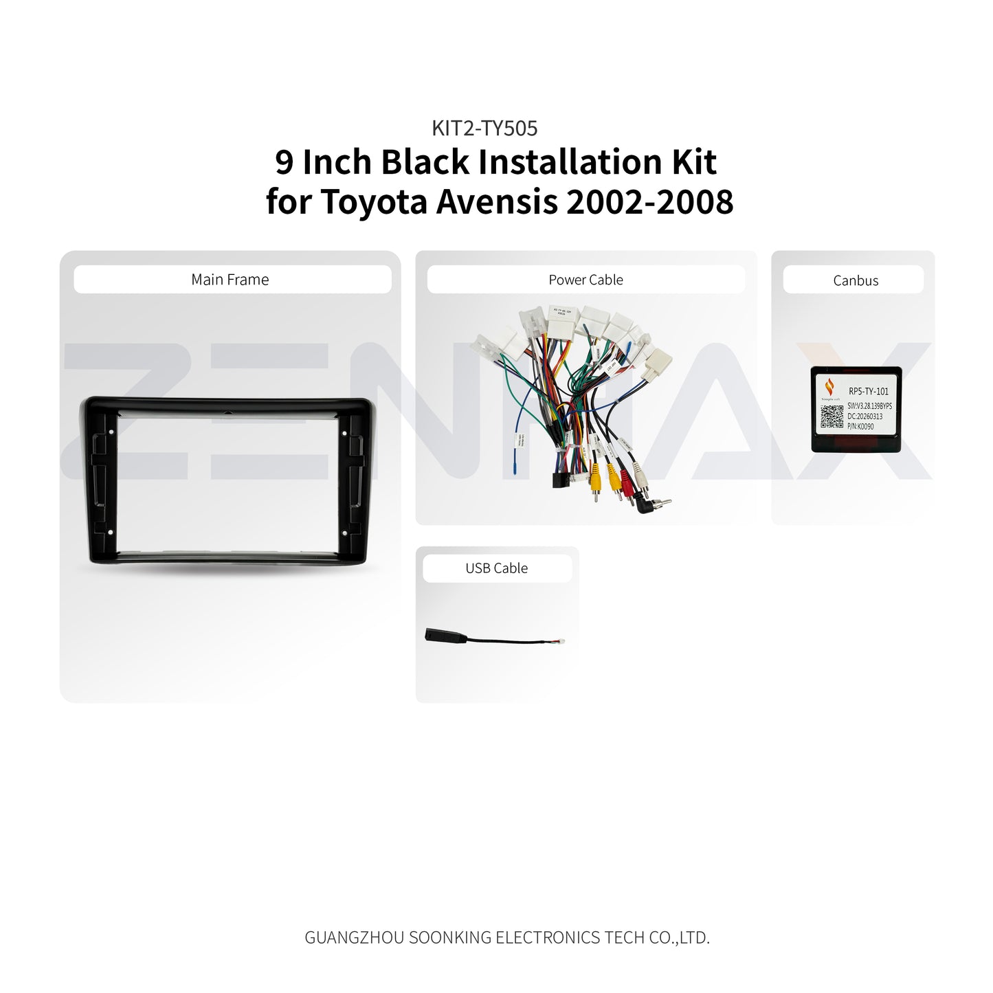 KIT2-TY505 complete installation kit for Toyota Avensis 2002-2008