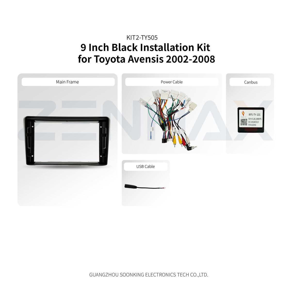KIT2-TY505 complete installation kit for Toyota Avensis 2002-2008