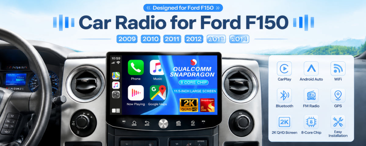 11.5" 2K Android Car Stereo for Ford F-150 2009-2012 | CarPlay