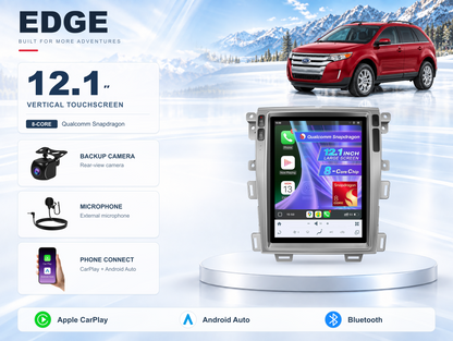FORD EDGE 12.1 inch vertical touchscreen stereo with Apple CarPlay and Android Auto, backup camera and microphone