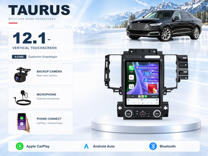 12.1" Vertical Android Car Stereo for Ford Taurus 2009-2011 | Manual/Auto AC